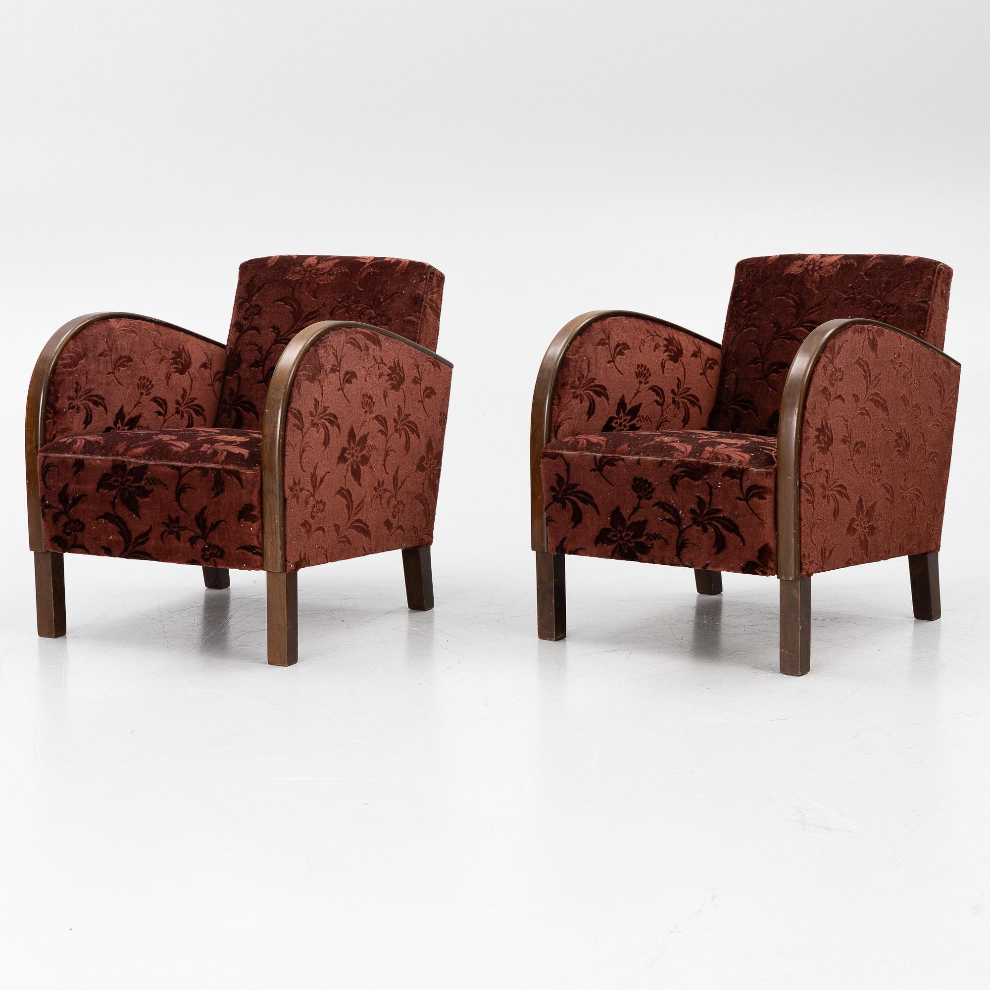 Fåtöljer, ett par, Art Deco, 1920-tal.
