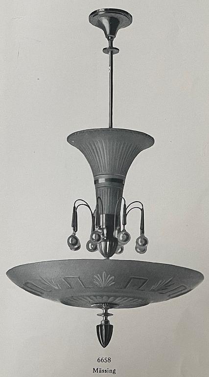 Harald Notini, a model "6658" ceilinglamp, Arvid Böhlmarks Lampfabrik, Stockholm, 1930s.