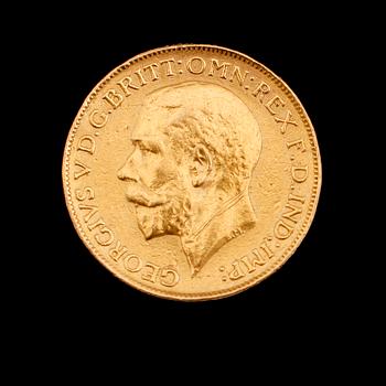 GULDMYNT, sovereign, George V, 1911. Vikt ca 8 gram.