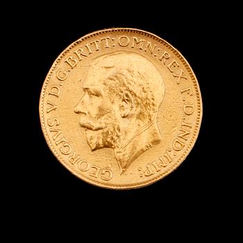 GULDMYNT, sovereign, George V, 1911. Vikt ca 8 gram.