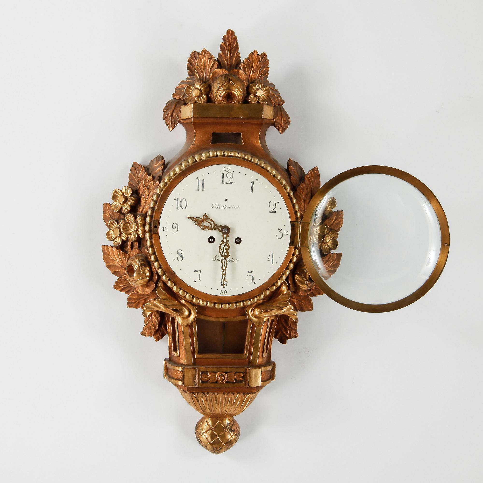 VÄGGPENDYL, gustaviansk stil, 1900-talets mitt.