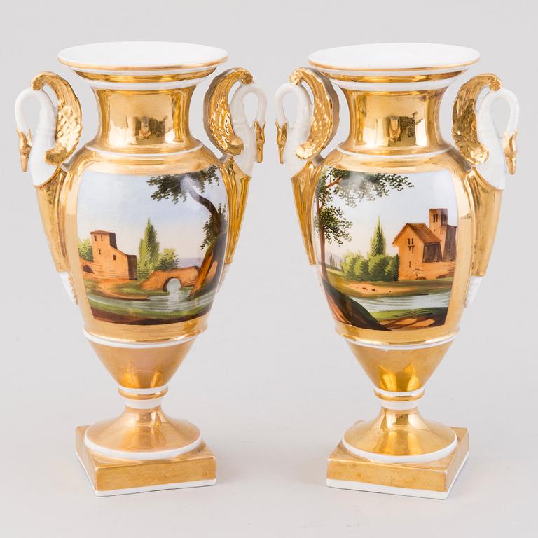 UURNAPARI, empire-tyyli, posliinia, 1800-luku.
