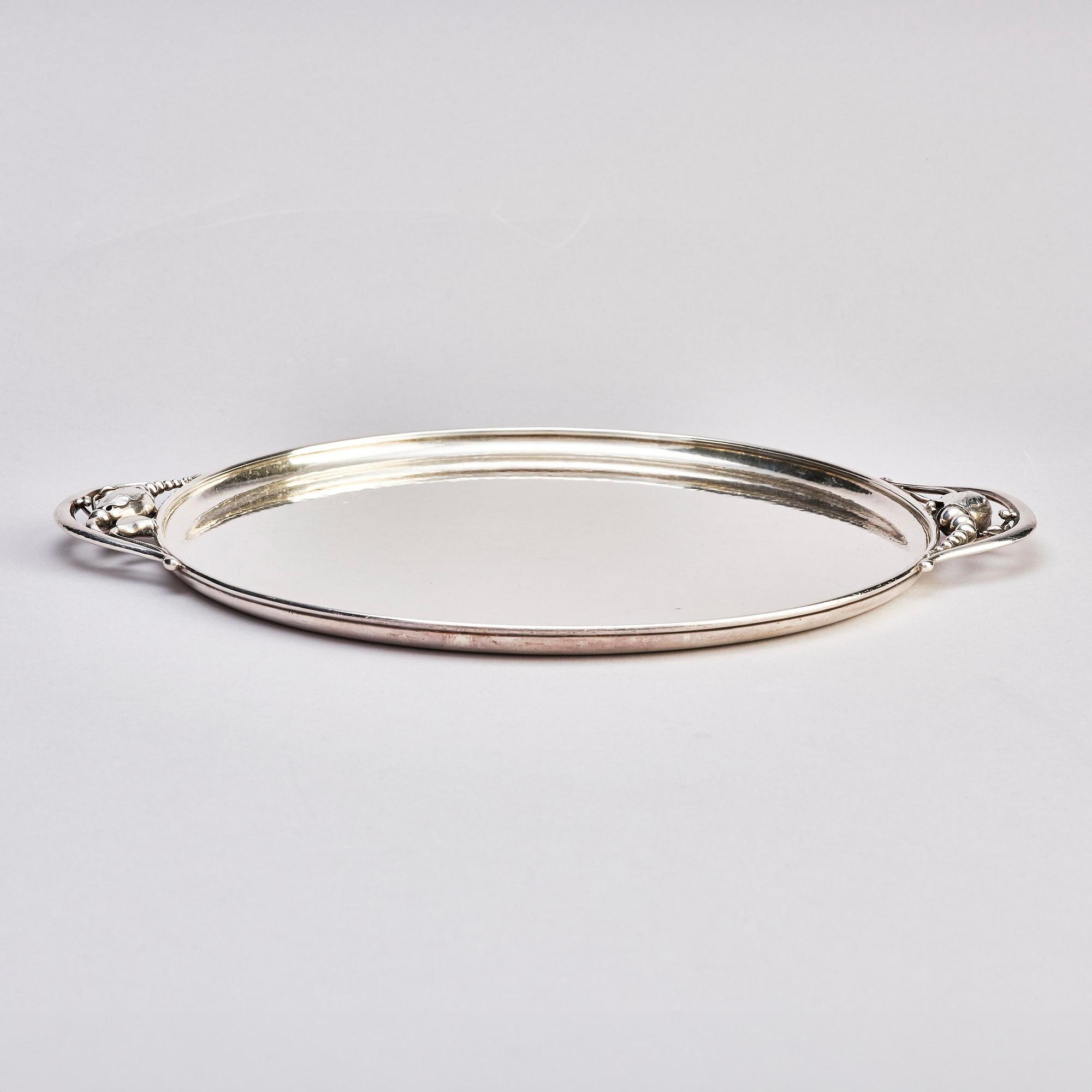 Georg Jensen, a sterling silver 'Magnolia/Blossom' tray, design nr. 2AB. Copenhagen 1933-44.
