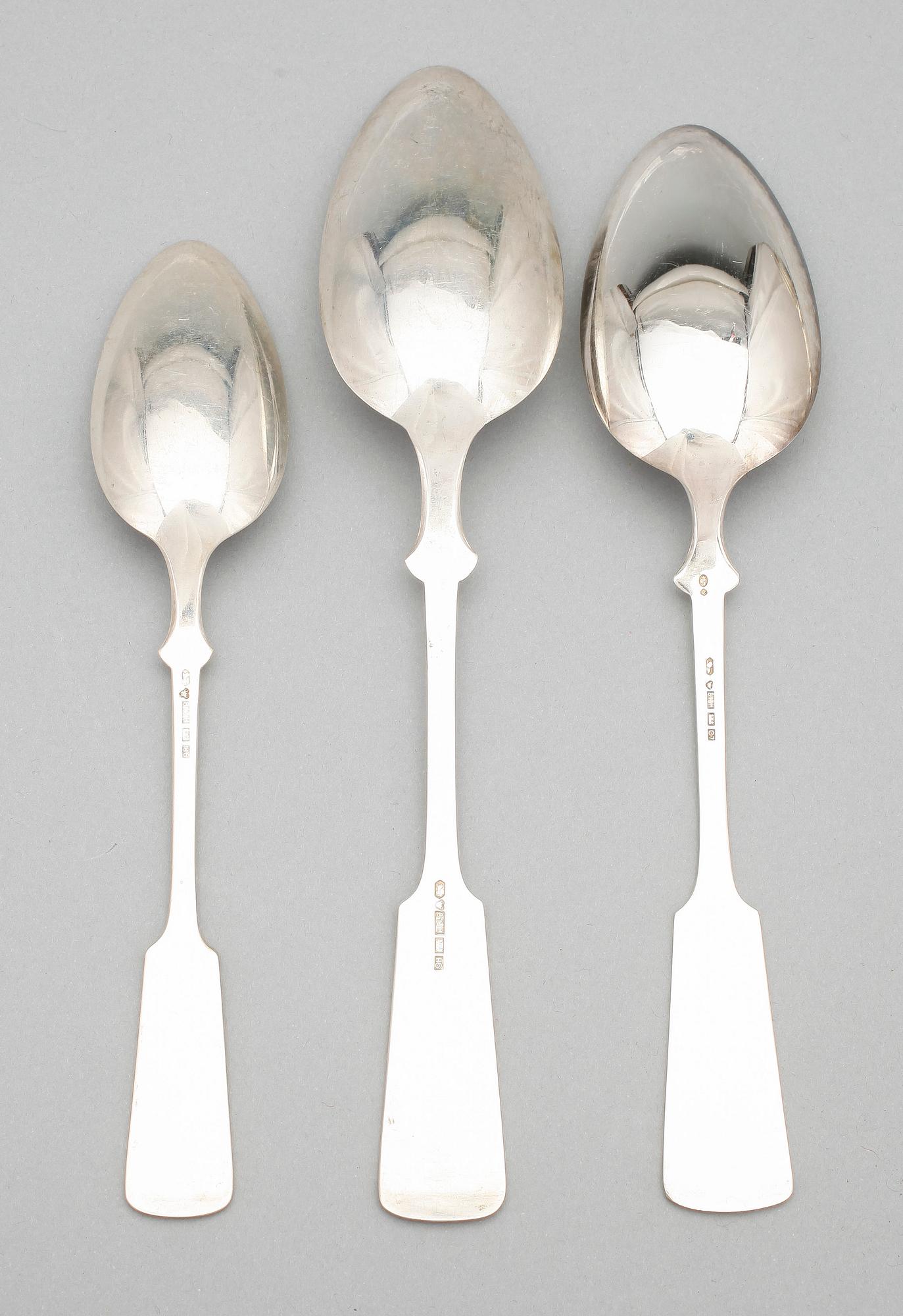 SKEDAR, 6+4+1, silver, "Snäckmodell", Finland 1930-50-tal. Tot ca 490 gram.