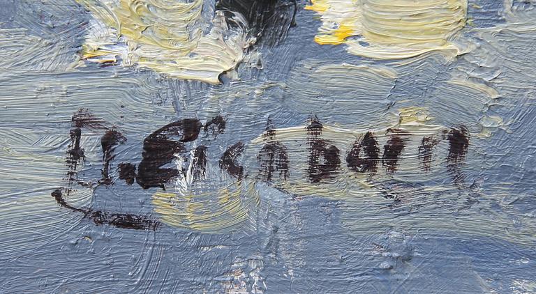 OKÄND KONSTNÄR, olja på pannå, bär otydl sign Eichhorn?.