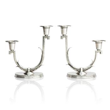 457. Atelier Borgila, kandelabrar, ett par, sterling silver, Stockholm 1933.