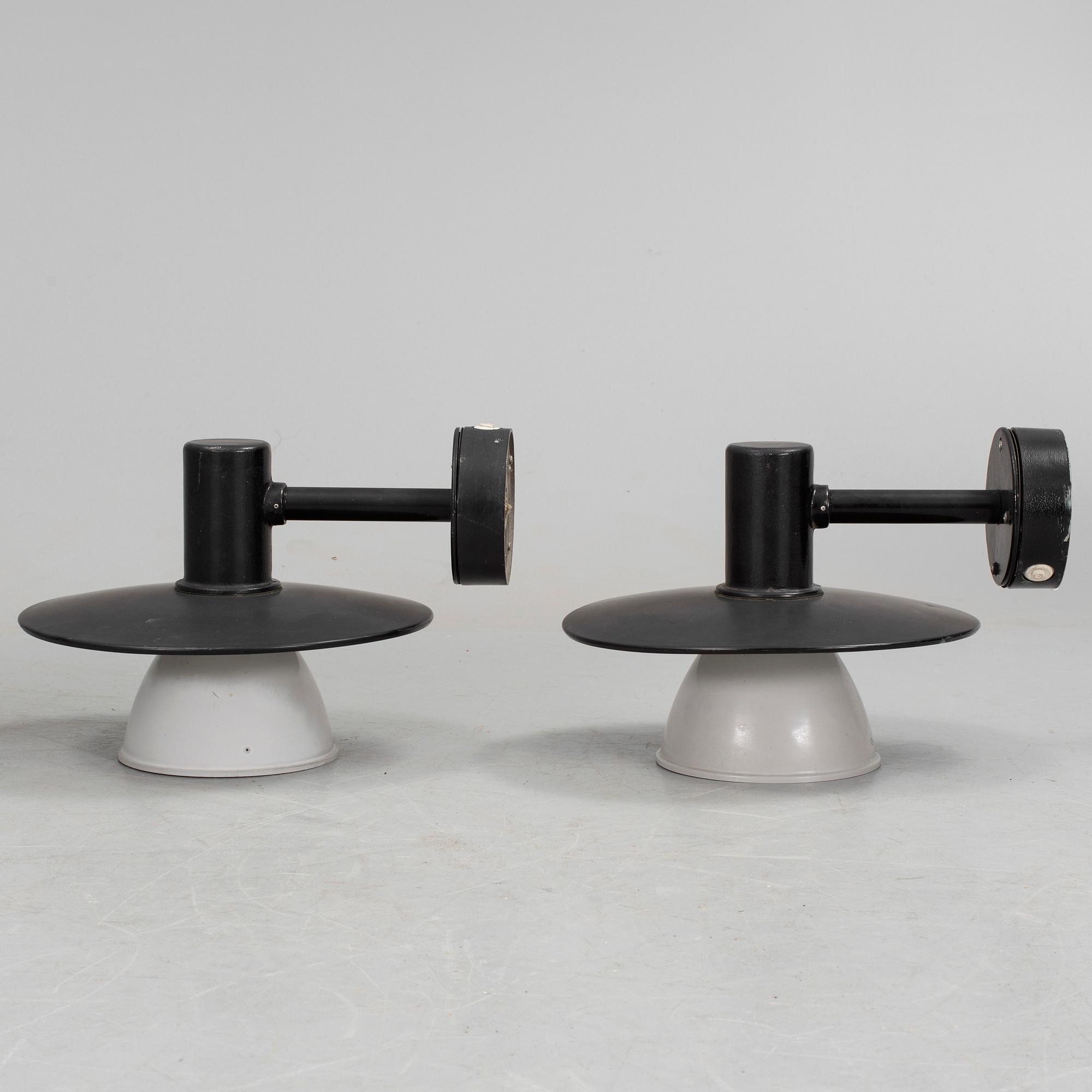 A pair of black painted "Stockholm 370" outdoor lights by Olle Andersson for Ateljé Lyktan.
