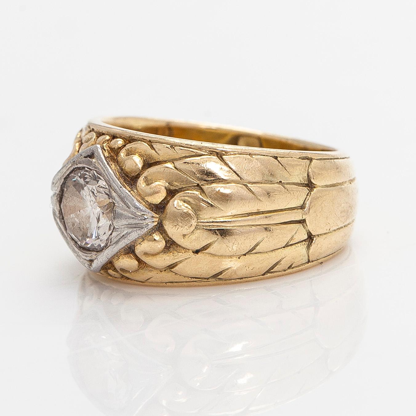 Ring, brilliant cut diamond, 14K gold.