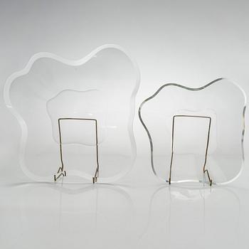 Alvar Aalto, glasskulptur, "Aalto-blomman", 4 delar, signerade Alvar Aalto och Alvar Aalto Iittala 99/1991.