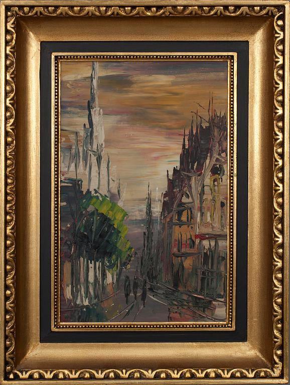 OKÄND KONSTNÄR, olja på duk, sign. Pallo.