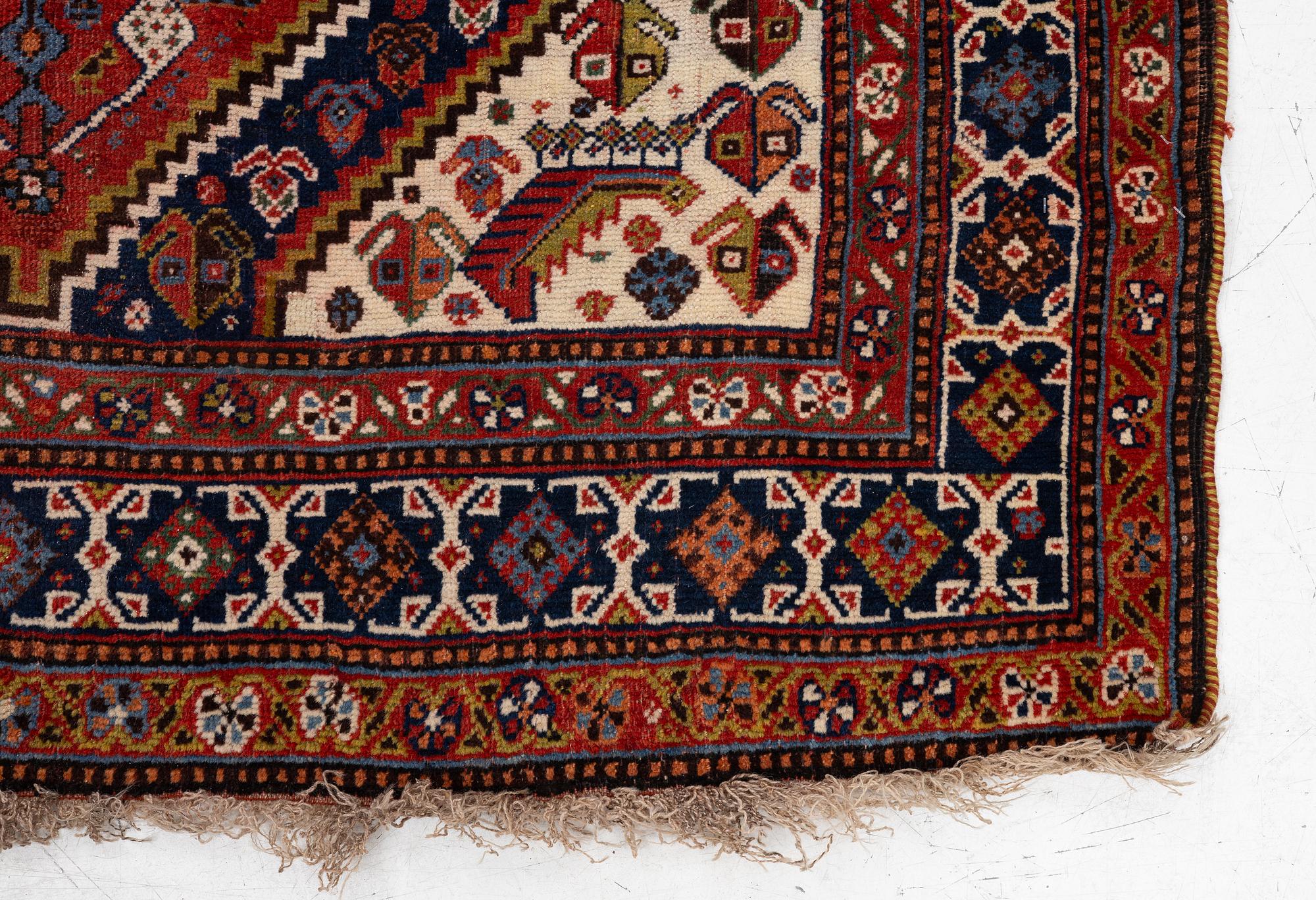 Carpet, Qashqai, antique, approx. 237 x 142 cm.