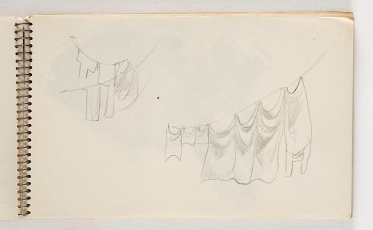 Lotte Laserstein, 10 små skissblock med teckningar.