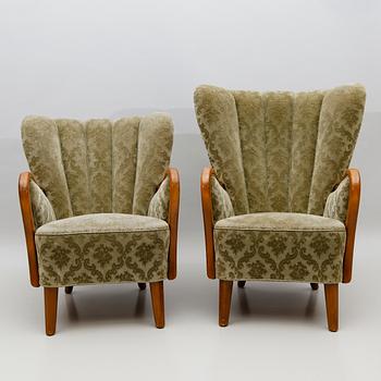 FÅTÖLJER, 2 st, 1900-talets mitt.