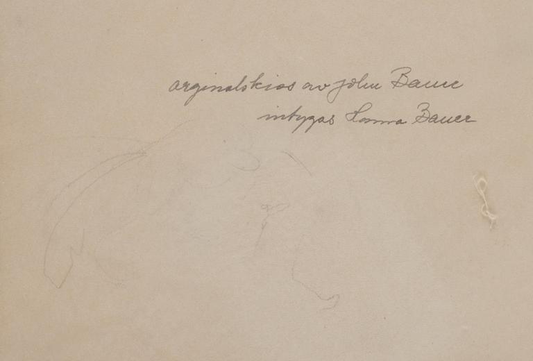 John Bauer, Drawing for "Det var ju rakt omöjligt att stå ut med så'na där skällande tjutande rackare".