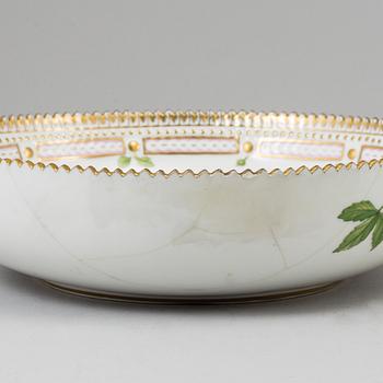 ROYAL COPENHAGEN, a 'Flora Danica' porcelain bowl and dish, Denmark, 1968.
