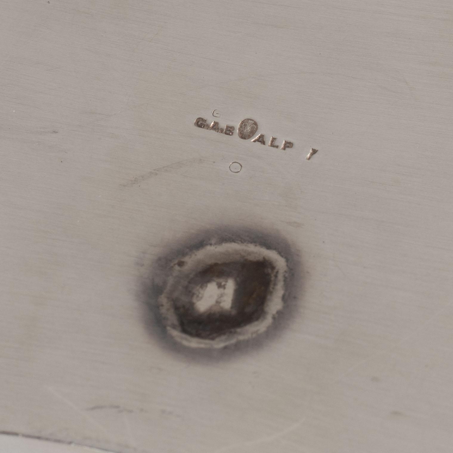 Folke Arström, cocktailshaker samt glas, 6 st, nysilver, GAB.