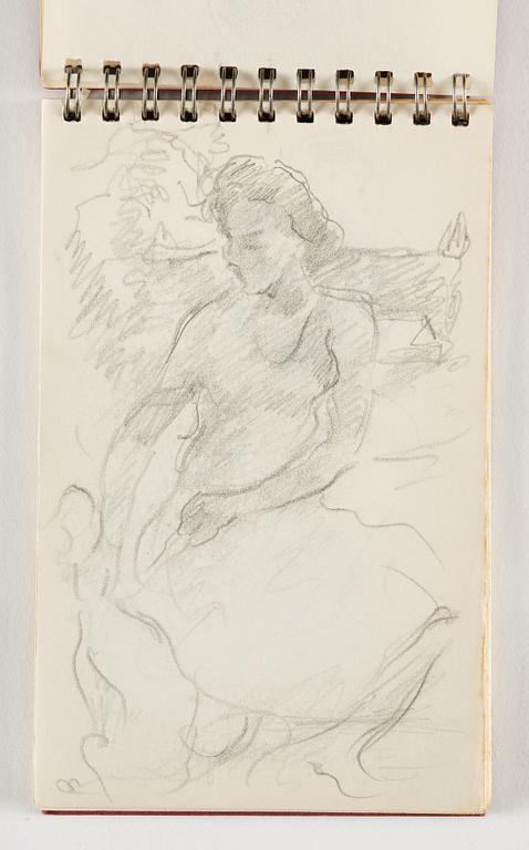 Lotte Laserstein, 10 små skissblock med teckningar.