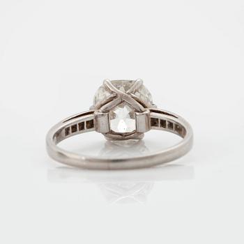 A RING set with an old-cut diamond.