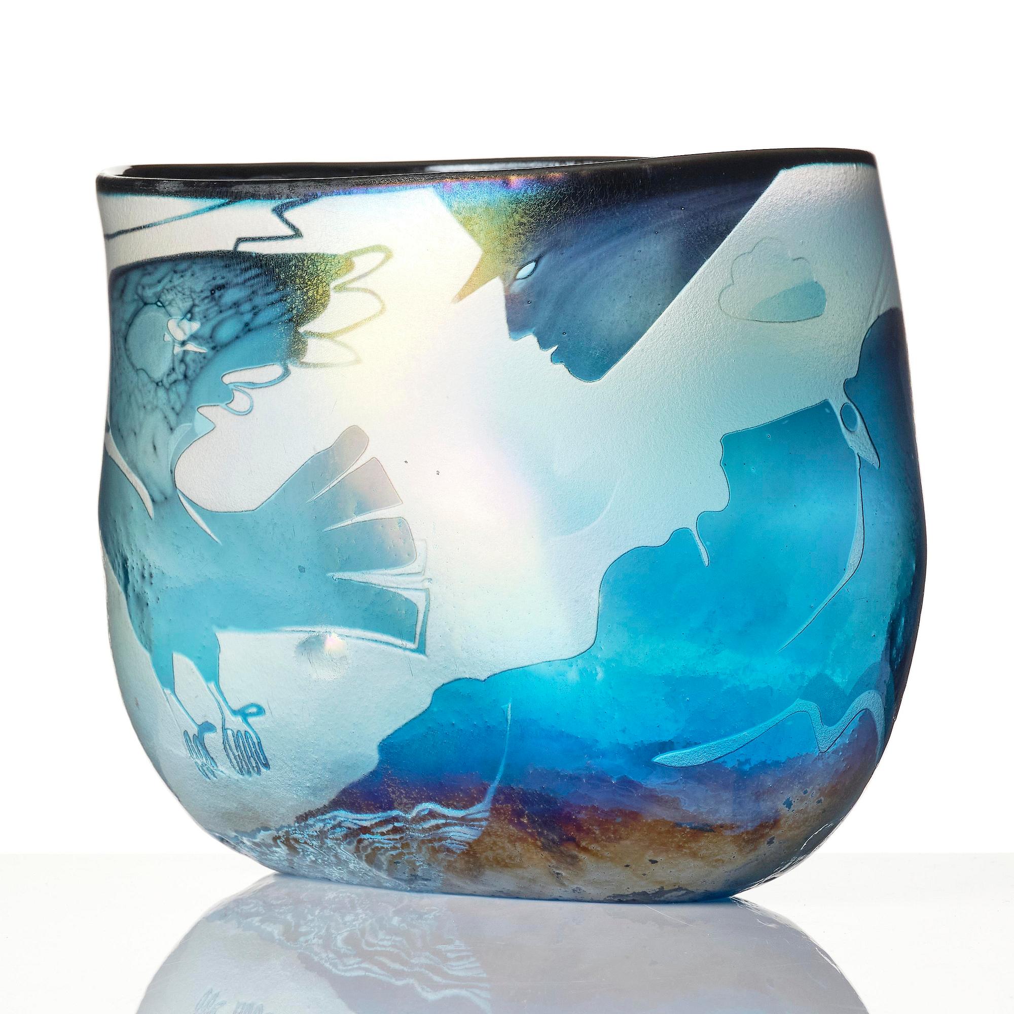 Bertil Vallien, a unique glass vase, Kosta.