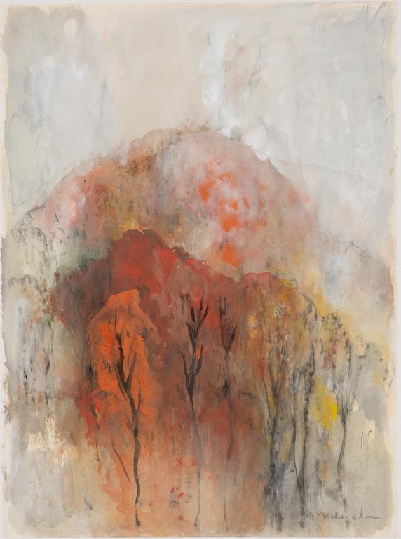 Ruben Heleander, gouache, signed.