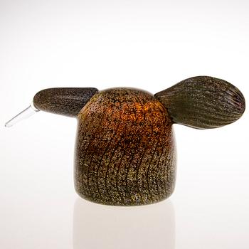 OIVA TOIKKA, GLASFÅGEL, 'Haikara-emo', signerad O. Toikka, Nuutajärvi, 1990-tal.