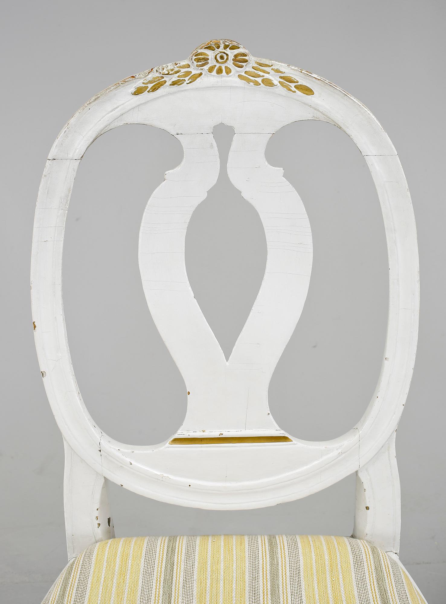 STOLAR 6 st, Gustaviansk provins, snarlika, 1700-tal.
