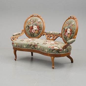 SOFFA och två STOLAR, nyrokoko, 1800-talets slut.