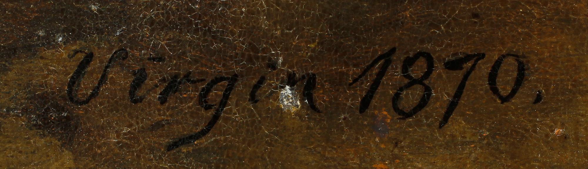 GOTTFRID VIRGIN, olja på duk, uppfodrad på pannå, sign och dat 1870.