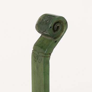 Hårnål, nefrit, sen Qingdynasti.