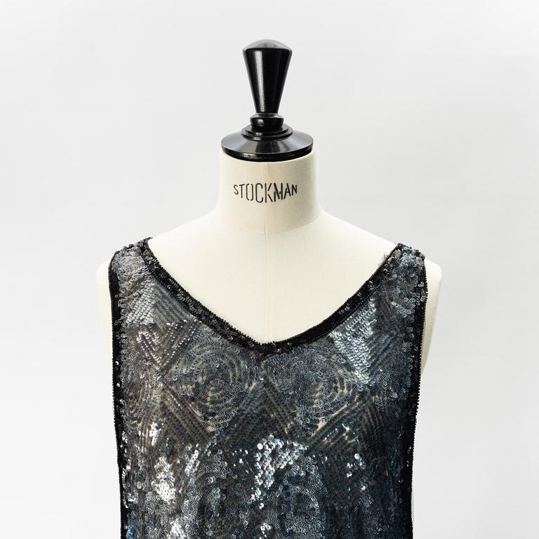 A 1920's sequin embroidered dress.