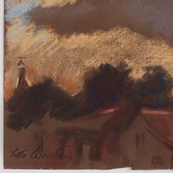 Lotte Laserstein, Landscape with roof tops.