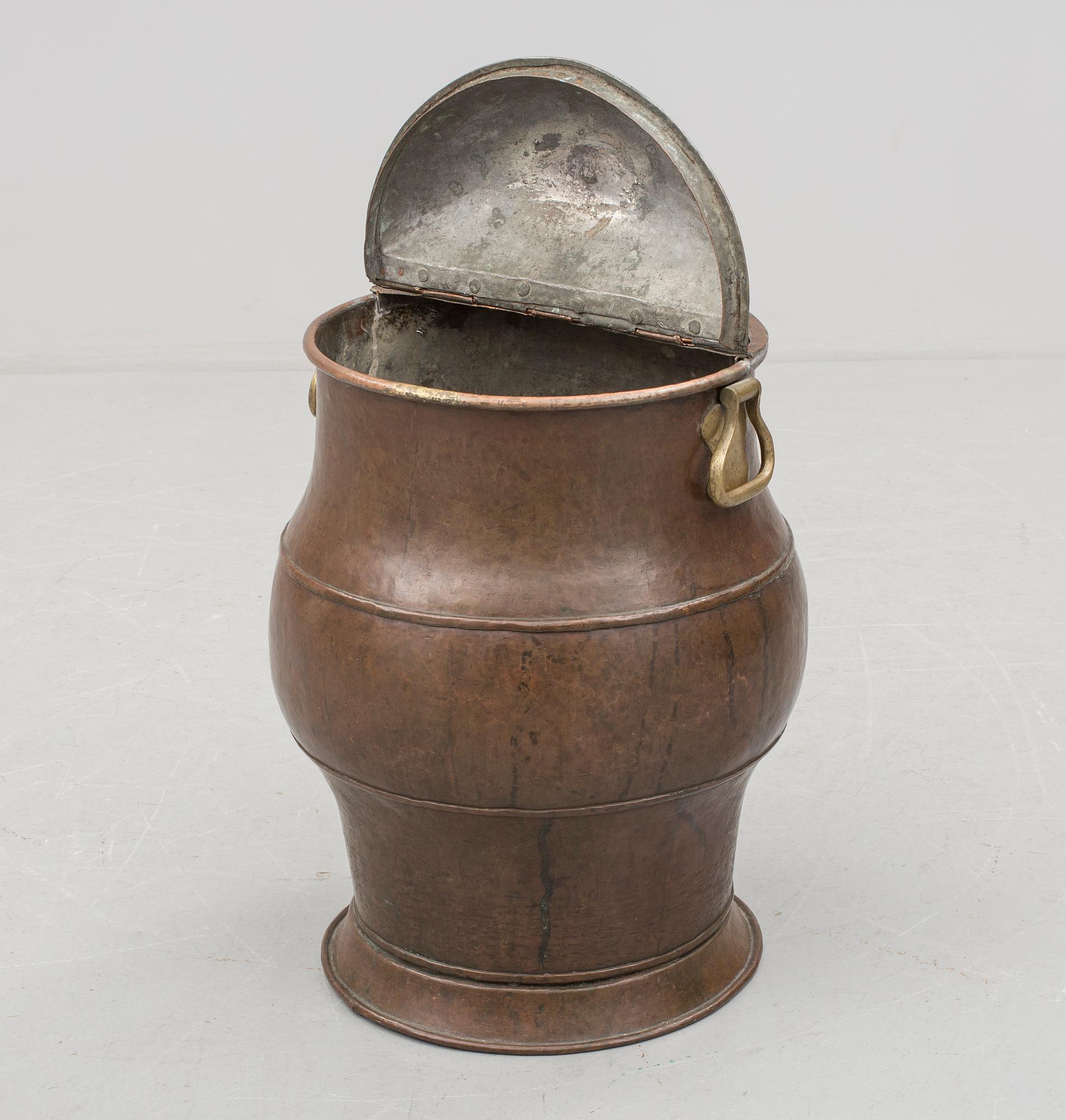 VATTENTUNNA / VATTENSÅ, förtennat koppar, 1800-tal.