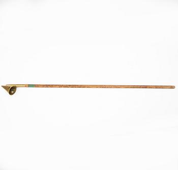 A 19th century brass candle snuffer.