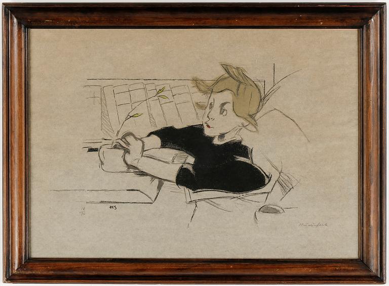 HELENE SCHJERFBECK, färglitografi, 1938-39, signerad med blyerts och numrerad 12/70.