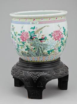 FISKBASSÄNG, porslin, Qing, Kina 1800-talets andra hälft.