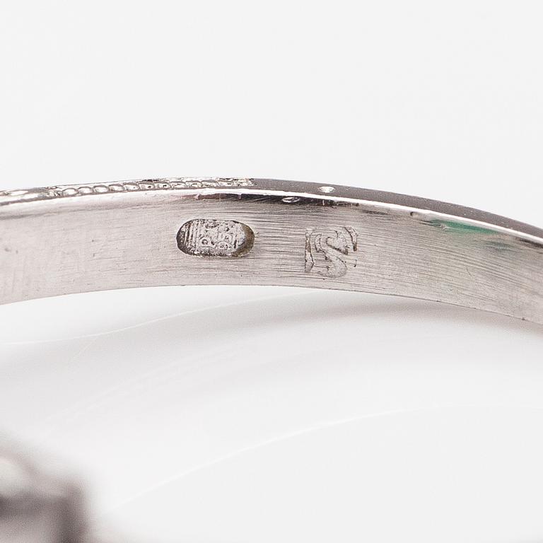 SORMUS, platinaa, smaragdi n. 1.90 ct ja timantteja n. 0.35 ct yht.