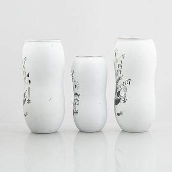 Stig Lindberg, three 'Grazia' vases, Gustavsberg, 1946-69.