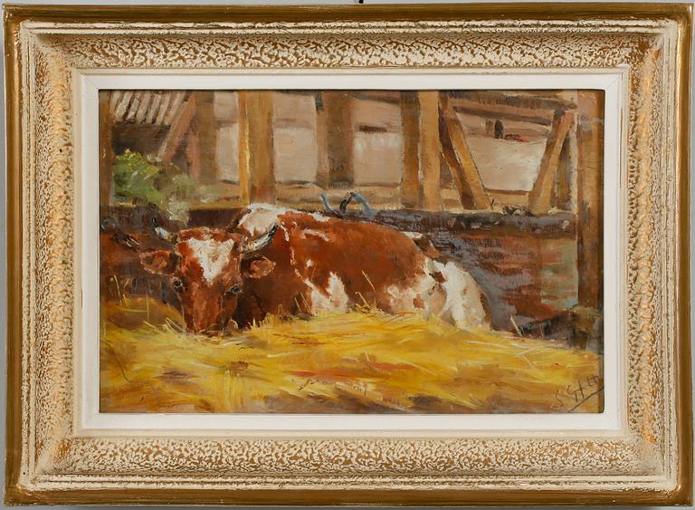 SIGRID GRANFELT, olja på pannå, signerad.