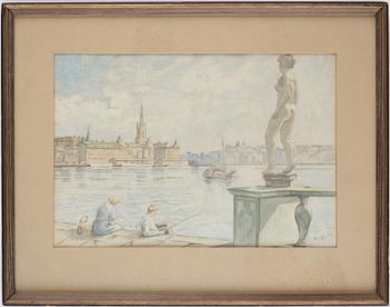 Swedish artist, circa 1920/30, View towards Södermalm.