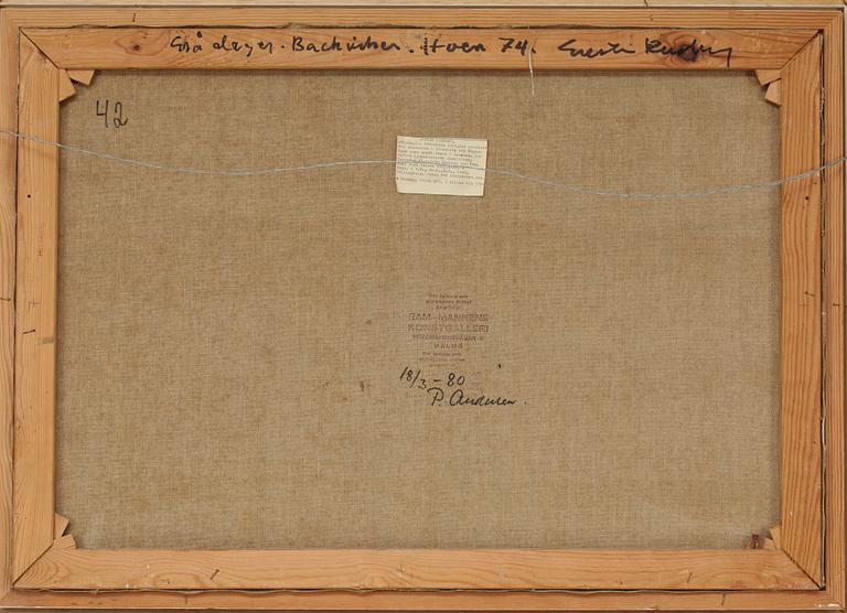 GUSTAV RUDBERG, olja på duk, sign, dat à tergo Hven -74.