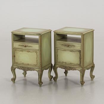 A PAIR OF BEDSIDE TABLES.