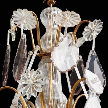 A Swedish Rococo 18th century six-light chandelier.