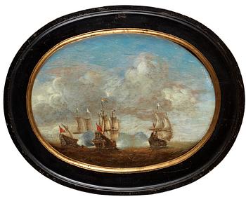 WILLEM VAN DE VELDE, tillskrivna, ett par, pannå, enligt uppgift är den ena otydligt signerad.