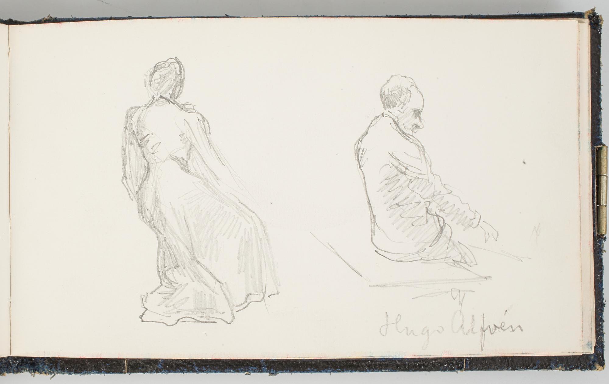 ROBERT THEGERSTRÖM, skissbok med 65 blad. Signerad och daterad 15/6 1894.