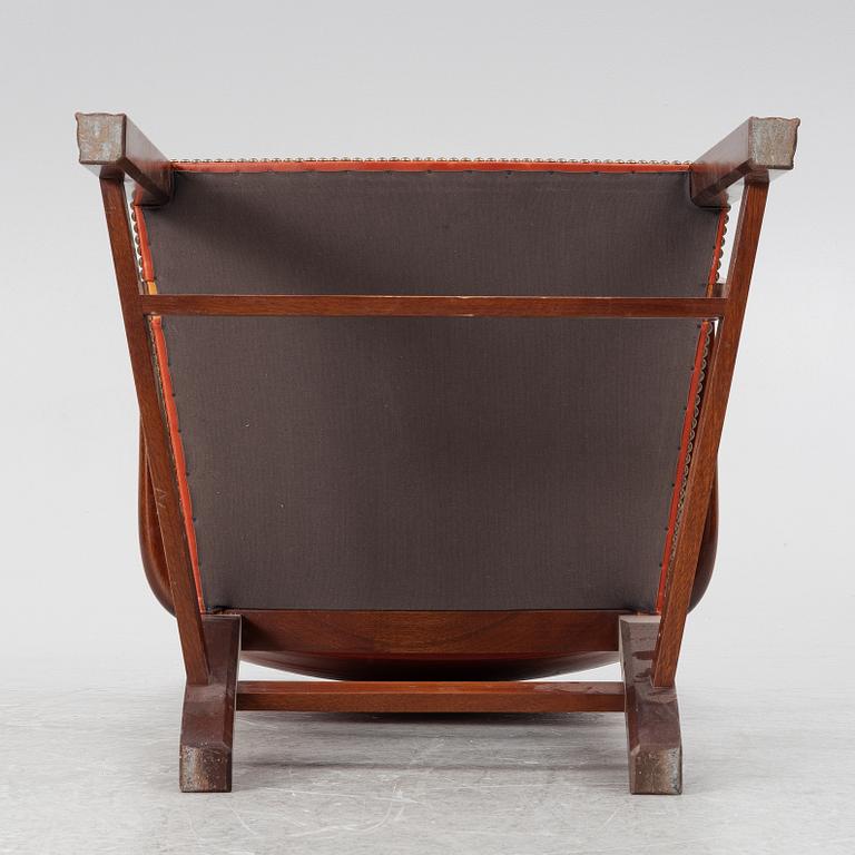 Kaare Klint, karmstol, modell 3758A, "The Red Chair", Rud. Rasmussen, Danmark, 1900-talets mitt.