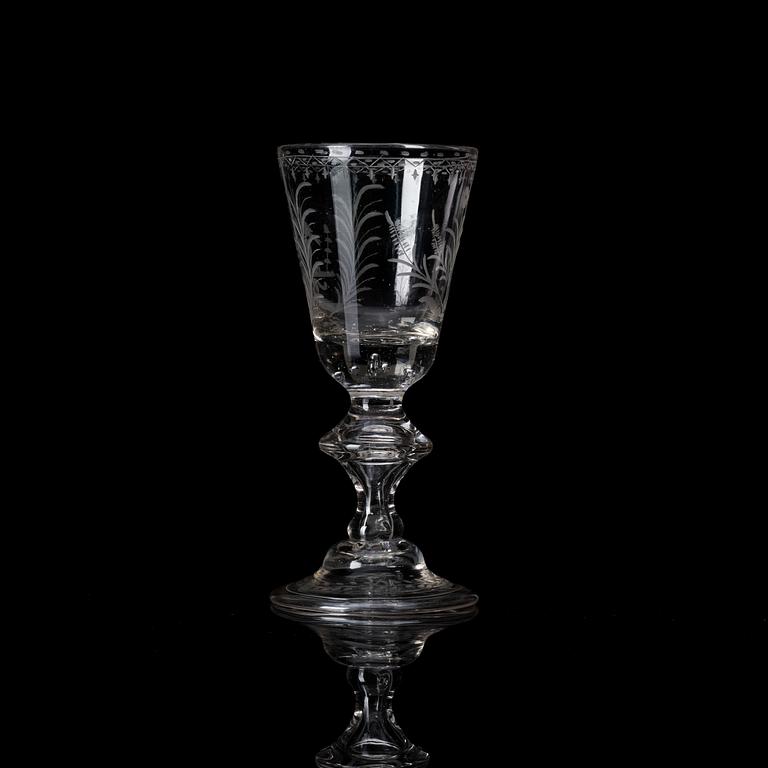 Pokal, glas, 1700-tal.