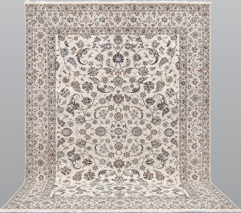 A part silk Nain carpet, so called 6LAA, ca 354 x 250 cm.