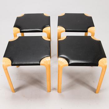 ALVAR AALTO, pallar, 4 st, modell X602, Artek 1970-tal.