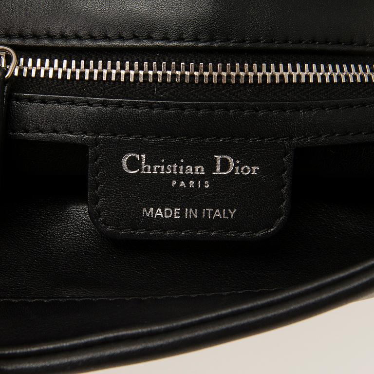CHRISTIAN DIOR, Black Leather Demi Lune Small Flap Bag.