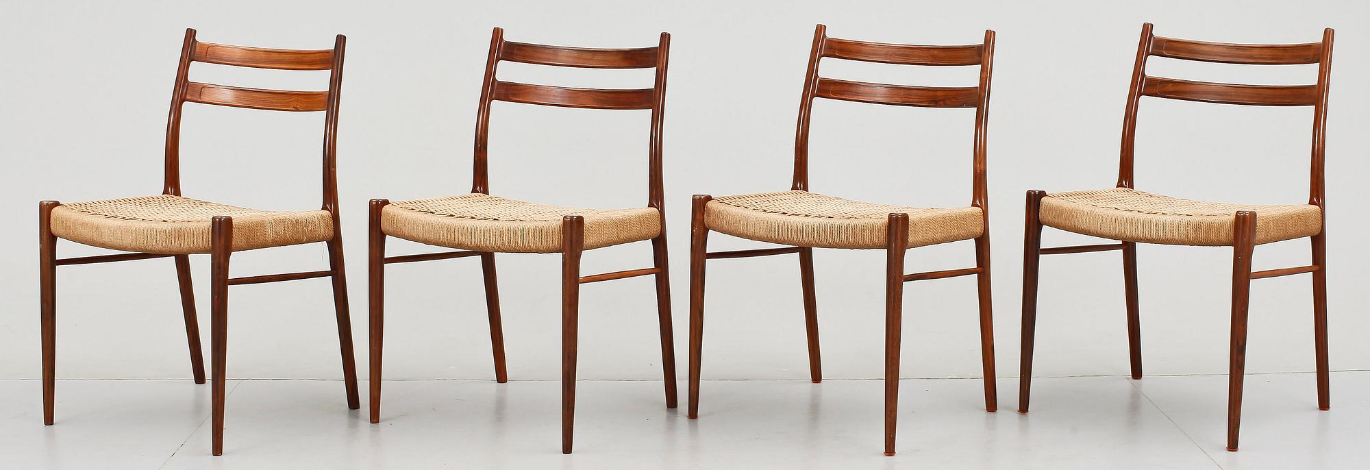 STOLAR, 4st, modell GS, Glyngöre Stolefabrik, Danmark, 1960-tal.